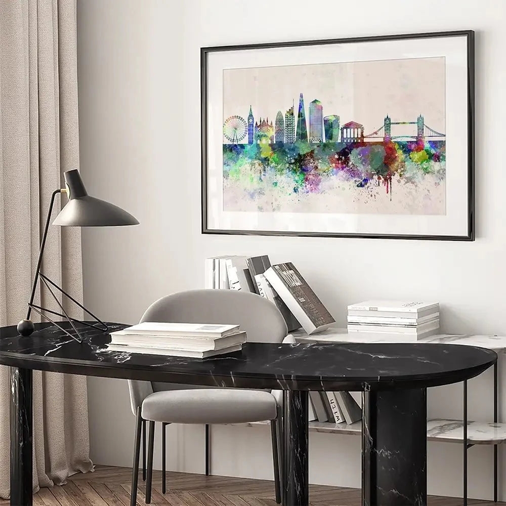 London Skyline Framed Art Print London Skyline Framed Art Print wall art product Cristina Romero Palma / Shutterstock