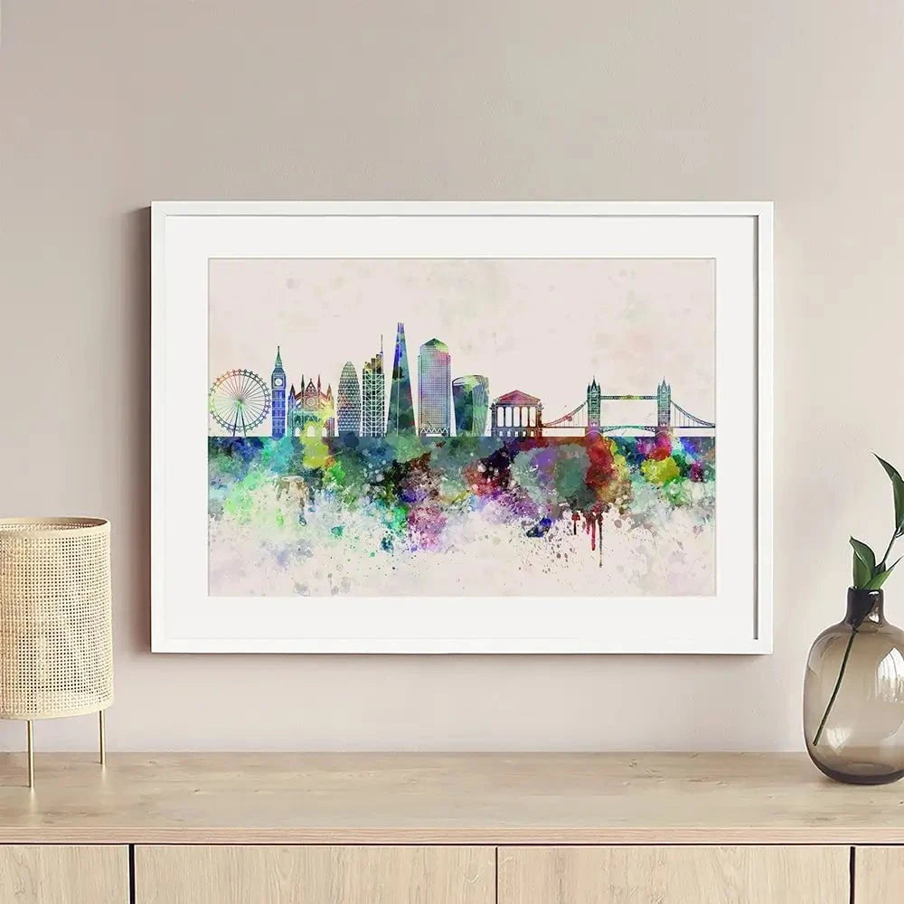 London Skyline Framed Art Print London Skyline Framed Art Print wall art product Cristina Romero Palma / Shutterstock