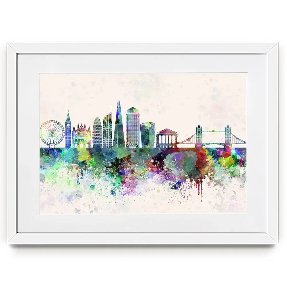 London Skyline Framed Art Print London Skyline Framed Art Print wall art product Cristina Romero Palma / Shutterstock