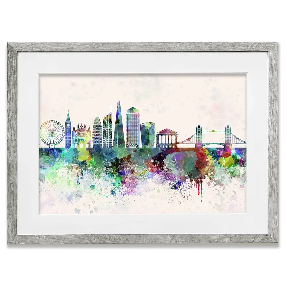 London Skyline Framed Art Print London Skyline Framed Art Print wall art product Cristina Romero Palma / Shutterstock