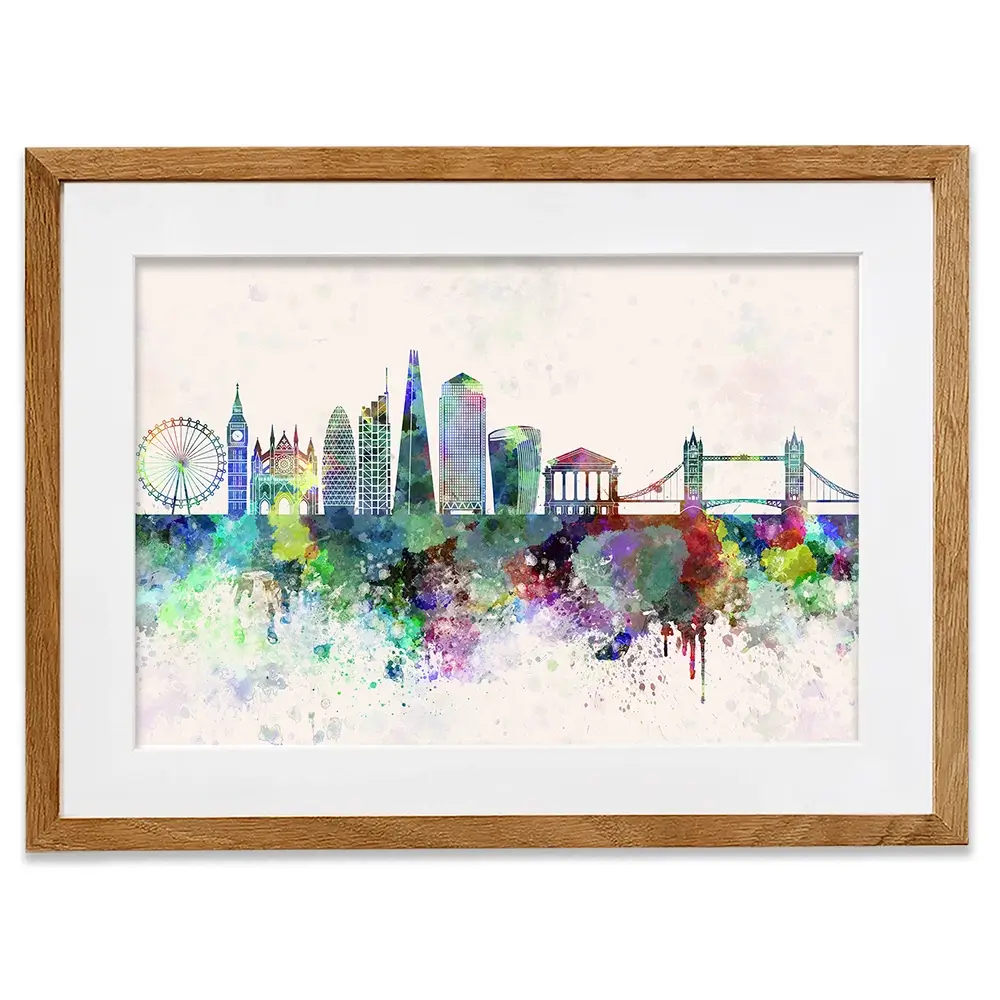 London Skyline Framed Art Print London Skyline Framed Art Print wall art product Cristina Romero Palma / Shutterstock
