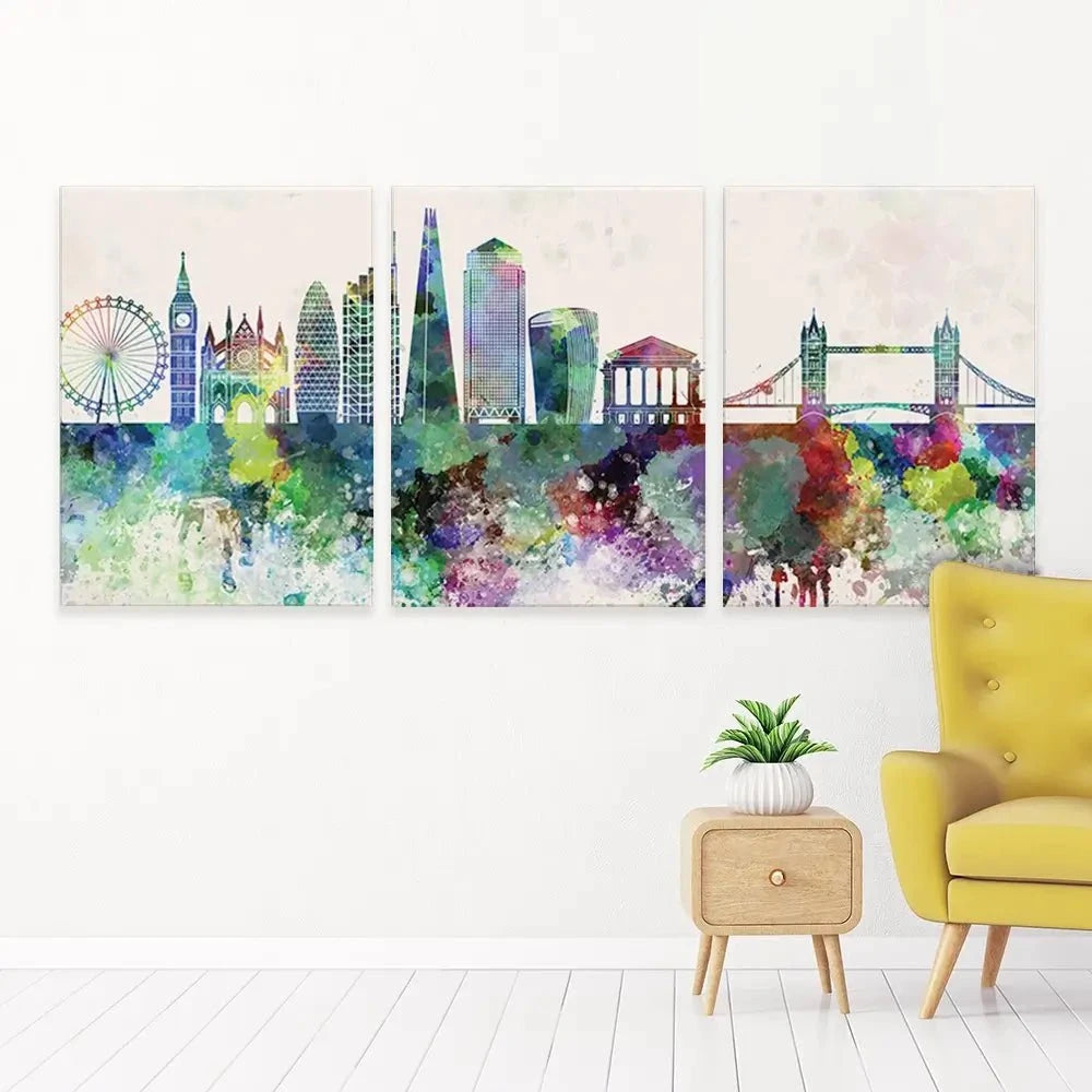 London Skyline Trio Canvas Print London Skyline Trio Canvas Print wall art product Cristina Romero Palma / Shutterstock