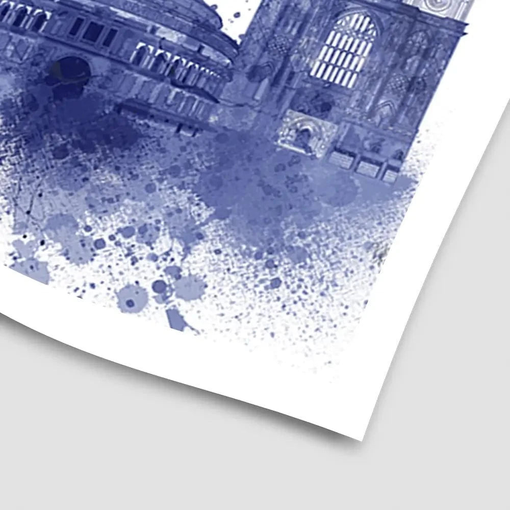 London Skyline Watercolour Splash Blue Art Print London Skyline Watercolour Splash Blue Art Print wall art product Fab Funky