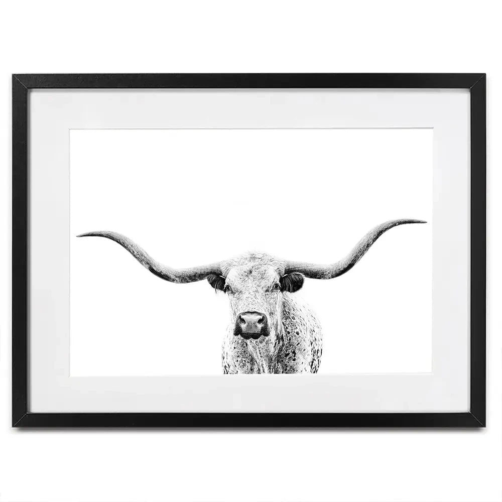 Longhorn Gaze Framed Art Print Longhorn Gaze Framed Art Print wall art product PH Burchett