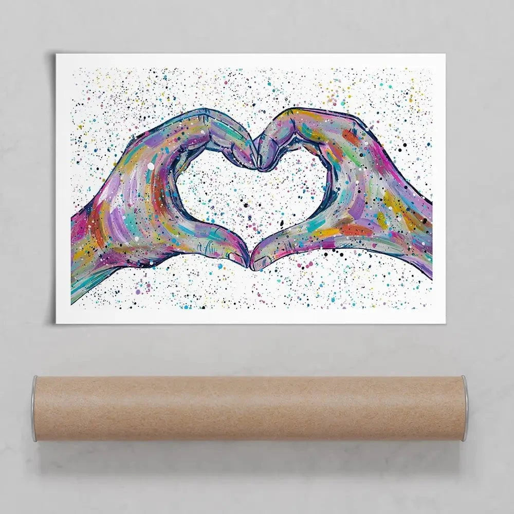 Love Heart Hands Art Print Love Heart Hands Art Print wall art product Emma LC Art