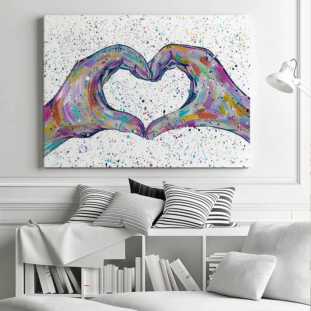 Love Heart Hands Canvas Print Love Heart Hands Canvas Print wall art product Emma LC Art
