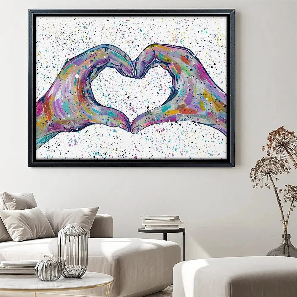 Love Heart Hands Canvas Print Love Heart Hands Canvas Print wall art product Emma LC Art