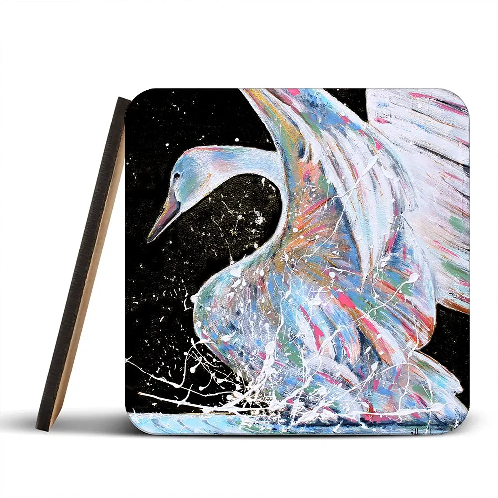 Loyal Swan Coaster Set Loyal Swan Coaster Set wall art product Studio Paint-Ing