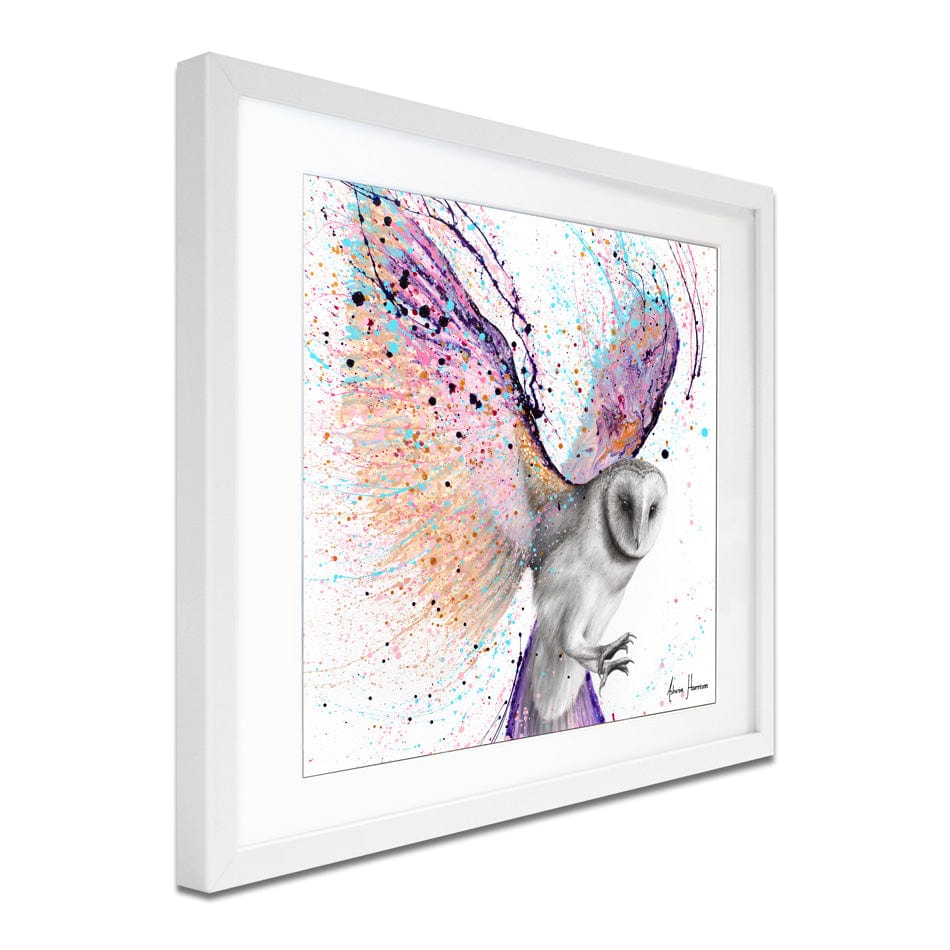 Luminous Luna Owl Square Framed Art Print wall art product Ashvin Harrison