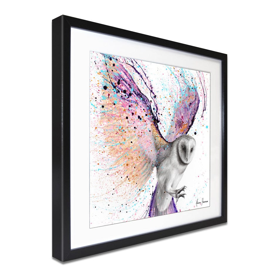 Luminous Luna Owl Square Framed Art Print wall art product Ashvin Harrison