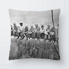 Lunch Atop A Skyscraper Cushion Lunch Atop A Skyscraper Cushion wall art product Independent