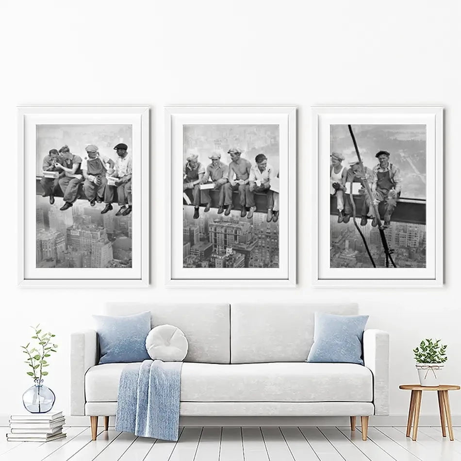 Lunch Atop A Skyscraper Framed Art Print Trio Lunch Atop A Skyscraper Framed Art Print Trio wall art product Independent