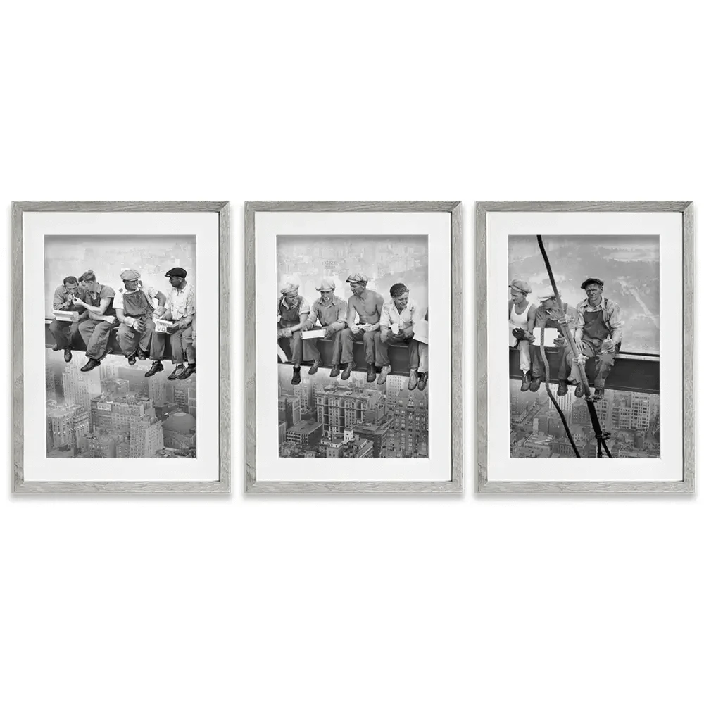 Lunch Atop A Skyscraper Framed Art Print Trio Lunch Atop A Skyscraper Framed Art Print Trio wall art product Independent