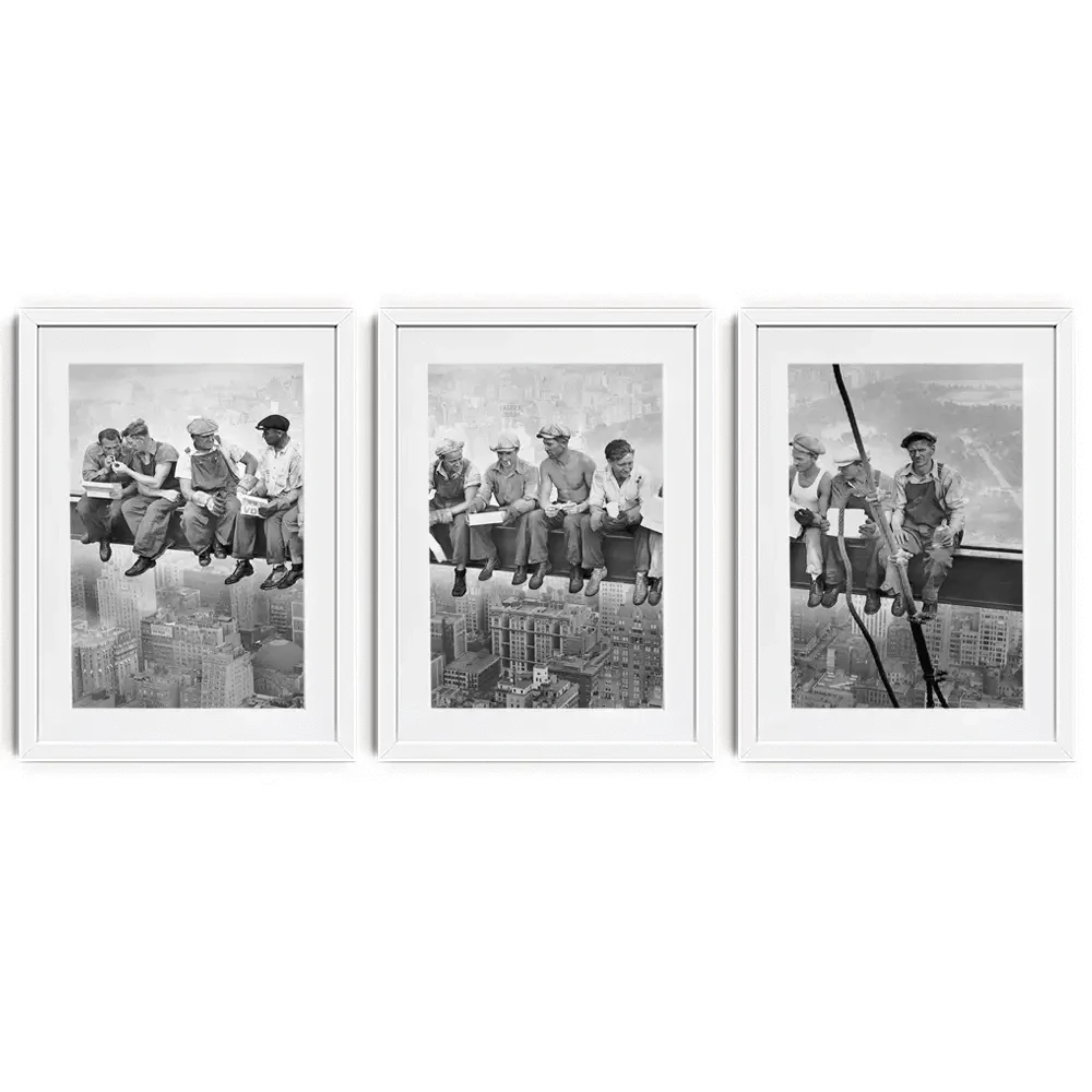 Lunch Atop A Skyscraper Framed Art Print Trio Lunch Atop A Skyscraper Framed Art Print Trio wall art product Independent