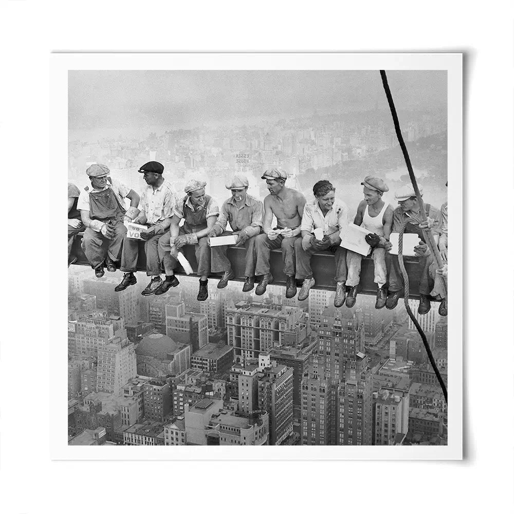 Lunch Atop A Skyscraper Square Art Print Lunch Atop A Skyscraper Square Art Print wall art product Independent
