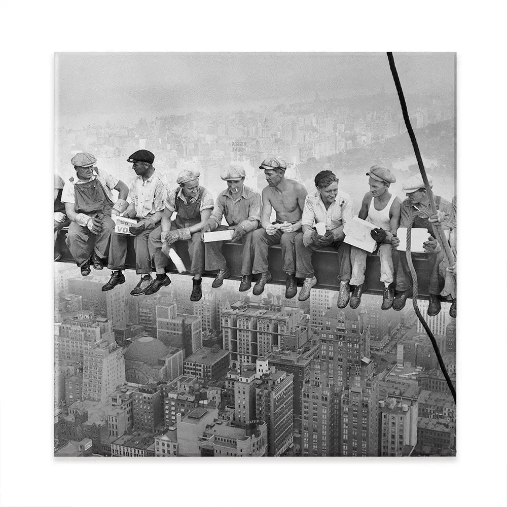 Lunch Atop A Skyscraper Square Canvas Print Lunch Atop A Skyscraper Square Canvas Print wall art product Independent