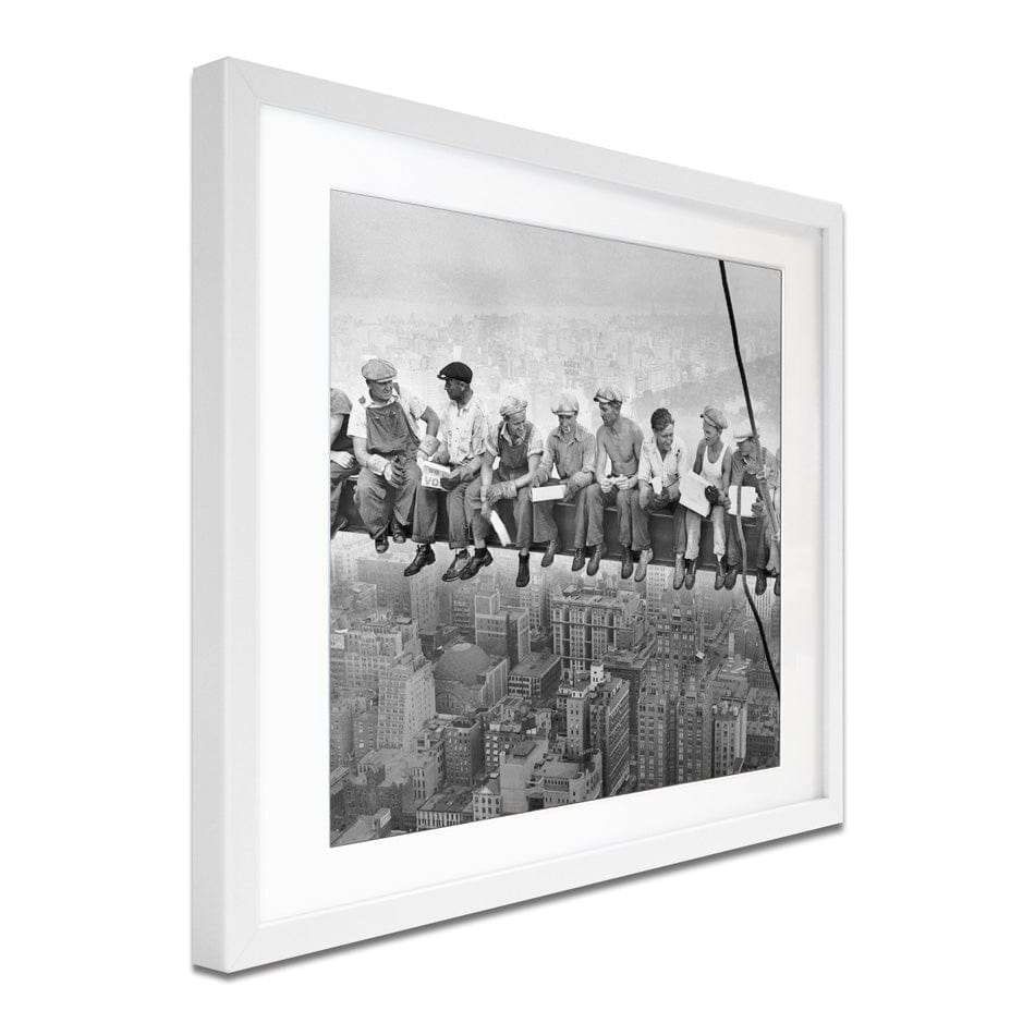 Lunch Atop A Skyscraper Square Framed Art Print wall art product S Megalos