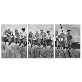 Lunch Atop A Skyscraper Trio Canvas Print Lunch Atop A Skyscraper Trio Canvas Print wall art product Independent