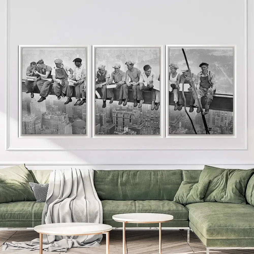 Lunch Atop A Skyscraper Trio Canvas Print Lunch Atop A Skyscraper Trio Canvas Print wall art product Independent