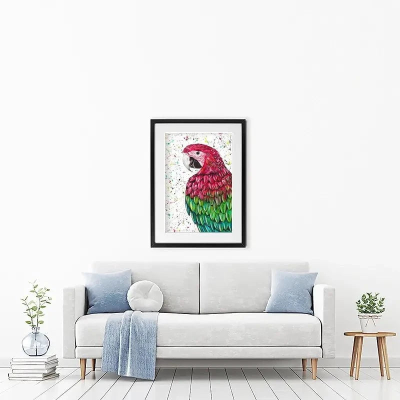 Macaw Parrot Marvin Framed Art Print Macaw Parrot Marvin Framed Art Print wall art product Emma LC Art