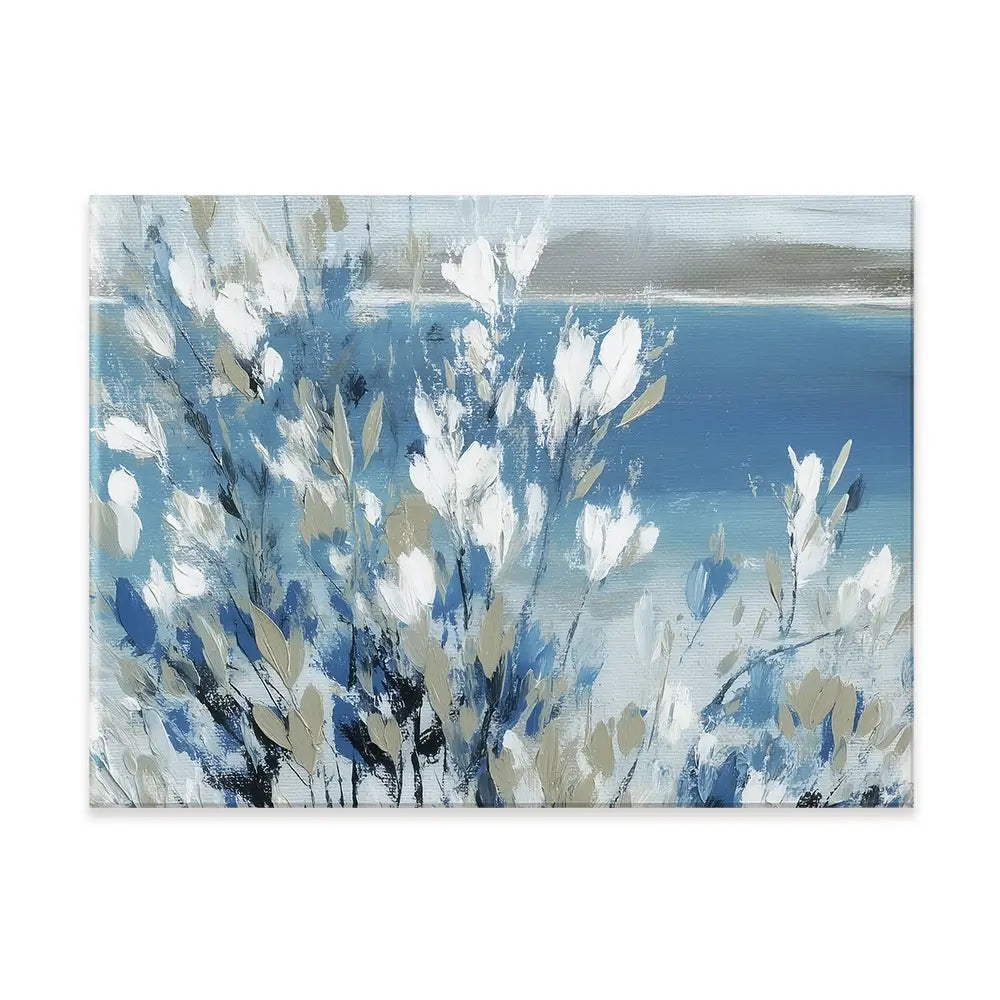 Magnolias Above Cobalt Water Canvas Print Magnolias Above Cobalt Water Canvas Print wall art product Chromatic Storm Studio