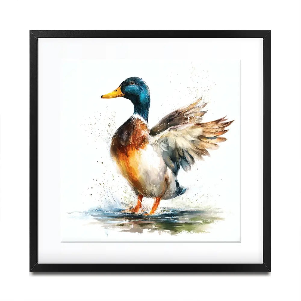 Mallard Flight Square Framed Art Print Mallard Flight Square Framed Art Print wall art product LSR Design Studio - Independent
