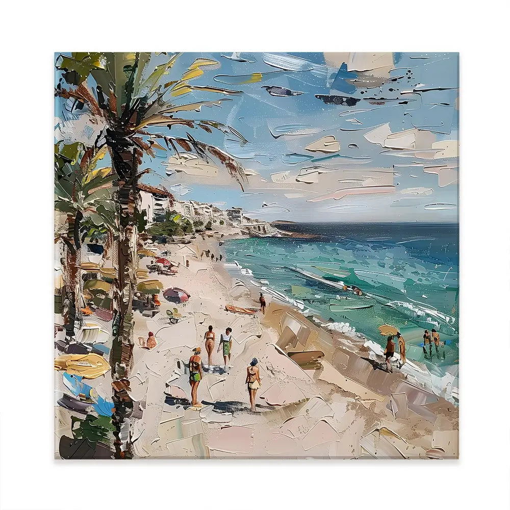 Mallorca Beach Day Square Canvas Print Mallorca Beach Day Square Canvas Print wall art product Elena Avanesova