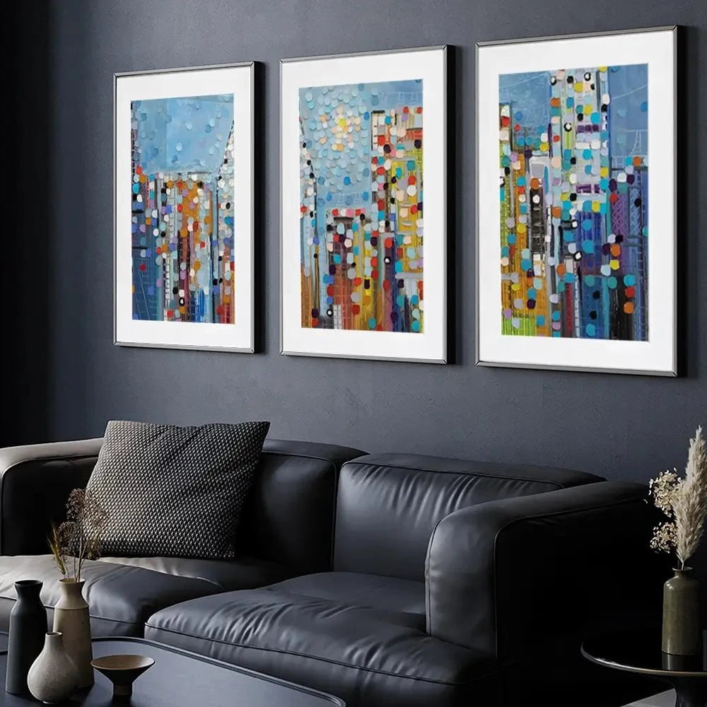 Manhattan Skyline Framed Art Print Trio Manhattan Skyline Framed Art Print Trio wall art product Ekaterina Ermilkina