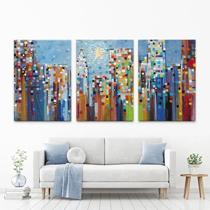 Manhattan Skyline Trio Canvas Print Manhattan Skyline Trio Canvas Print wall art product Ekaterina Ermilkina