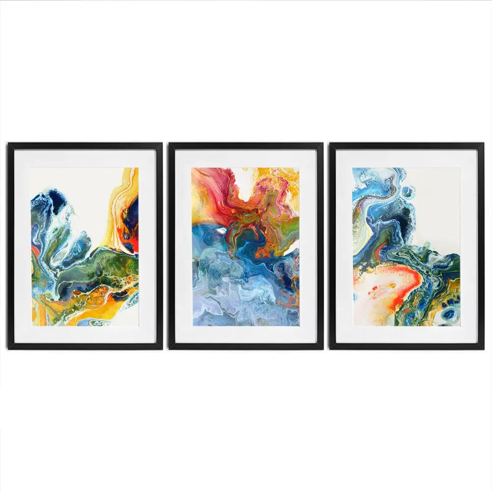 Marble Flow Framed Art Print Trio Marble Flow Framed Art Print Trio wall art product Rudchenko Liliia / Shutterstock