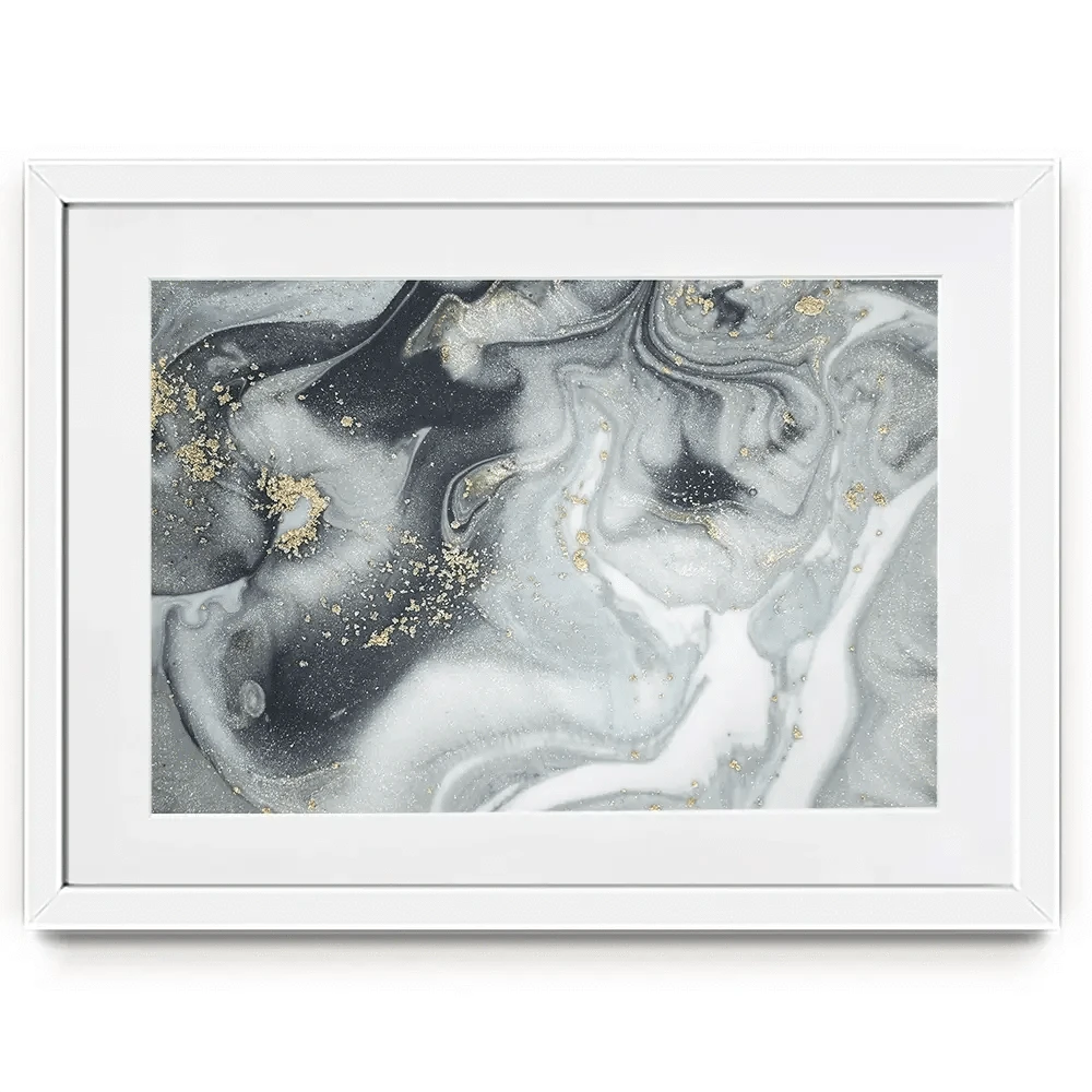Marbled Grey Hues Framed Art Print Marbled Grey Hues Framed Art Print wall art product CARACOLLA / Shutterstock