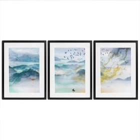 Marbled Mountains Framed Art Print Trio Marbled Mountains Framed Art Print Trio wall art product jesseyy / Shutterstock