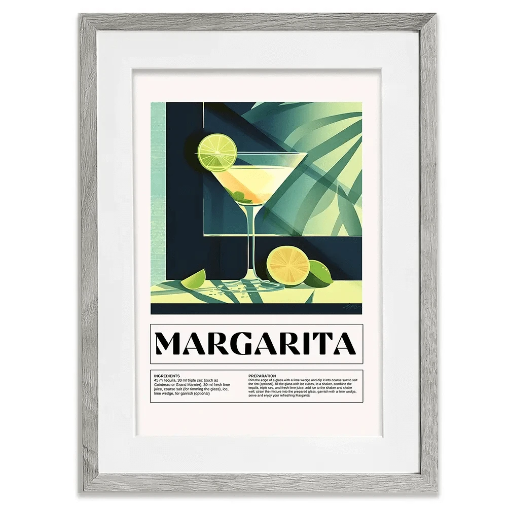 Margarita Recipe Framed Art Print Margarita Recipe Framed Art Print wall art product Art Print Shop
