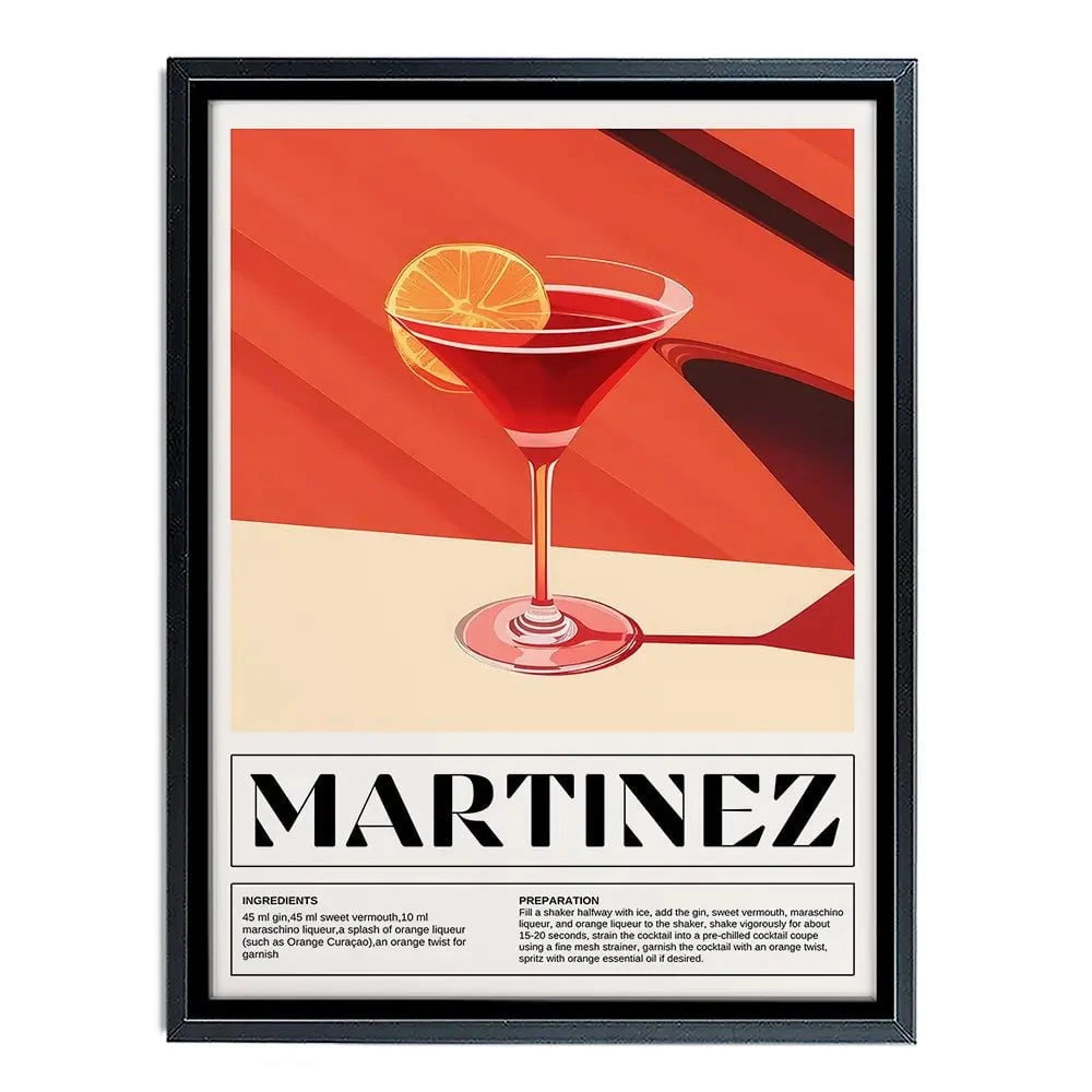 Martinez Recipe Canvas Print Martinez Recipe Canvas Print wall art product Art Print Shop