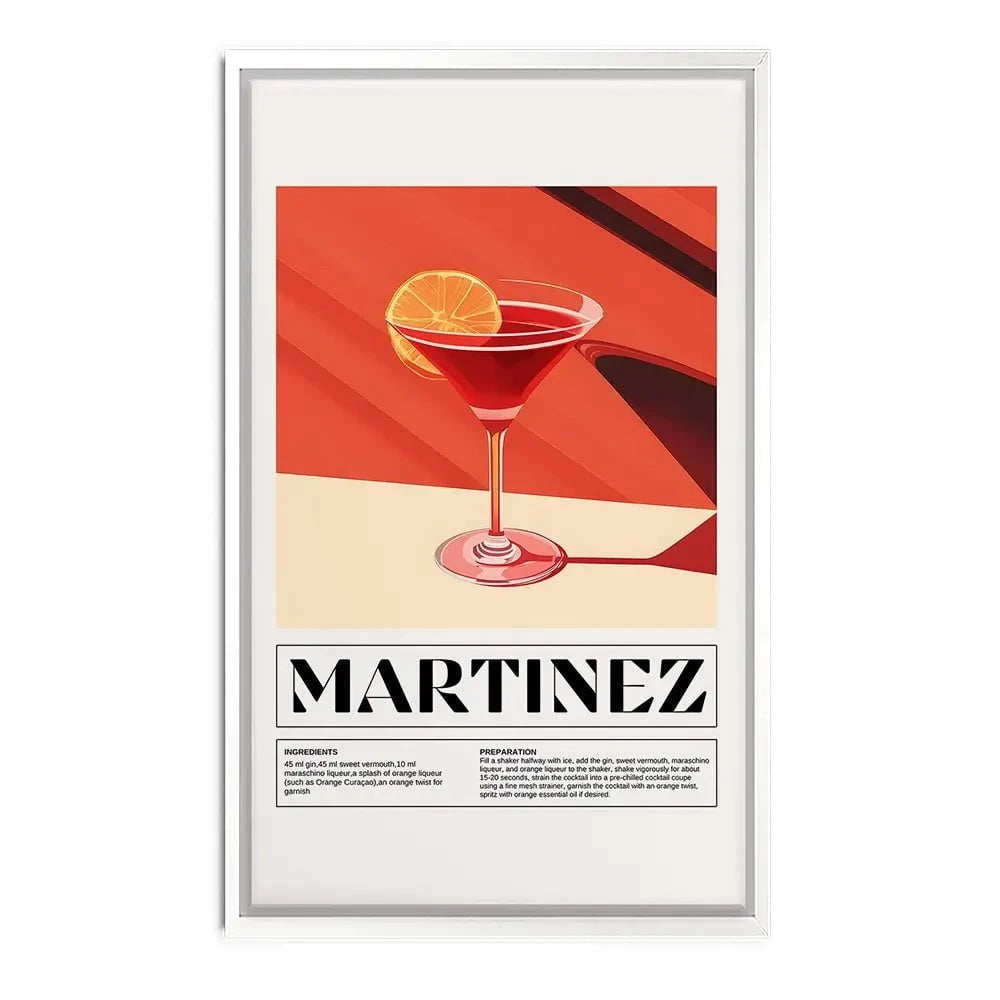 Martinez Recipe Canvas Print Martinez Recipe Canvas Print wall art product Art Print Shop