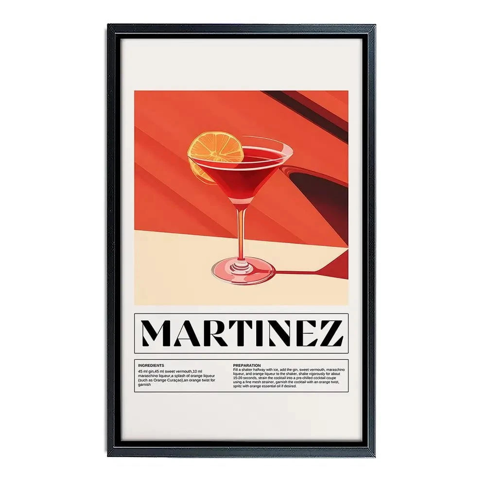 Martinez Recipe Canvas Print Martinez Recipe Canvas Print wall art product Art Print Shop