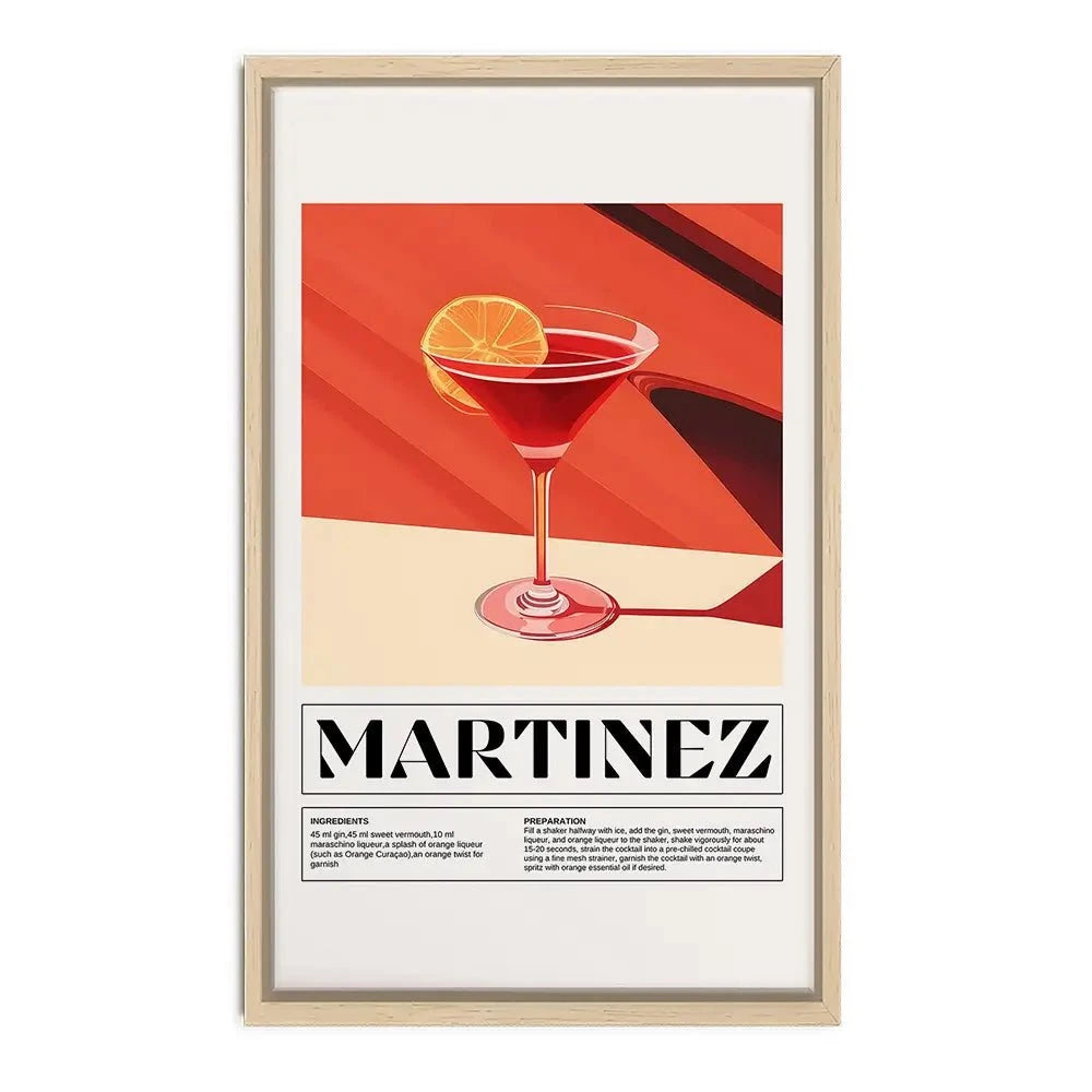 Martinez Recipe Canvas Print Martinez Recipe Canvas Print wall art product Art Print Shop