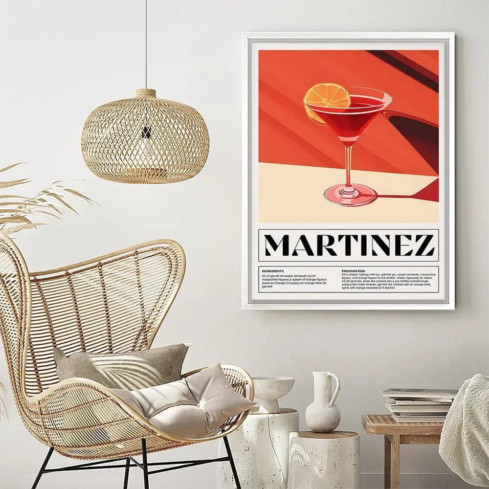 Martinez Recipe Canvas Print Martinez Recipe Canvas Print wall art product Art Print Shop