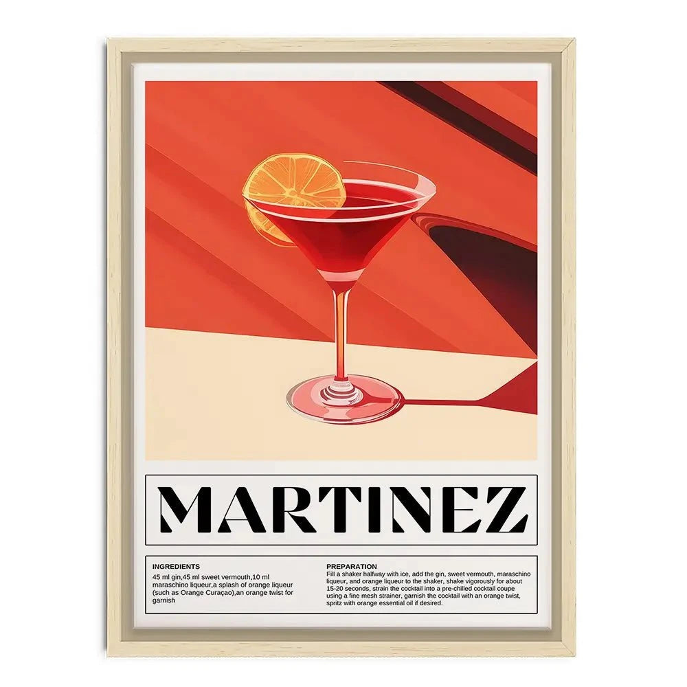 Martinez Recipe Canvas Print Martinez Recipe Canvas Print wall art product Art Print Shop