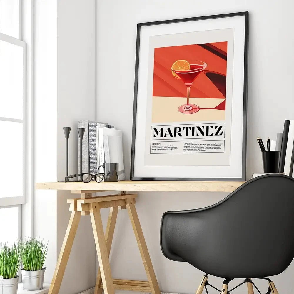 Martinez Recipe Framed Art Print Martinez Recipe Framed Art Print wall art product Art Print Shop