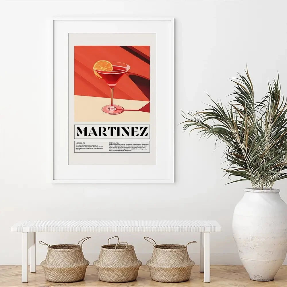 Martinez Recipe Framed Art Print Martinez Recipe Framed Art Print wall art product Art Print Shop