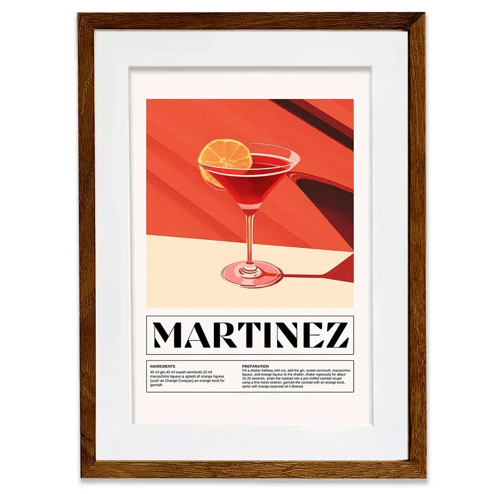 Martinez Recipe Framed Art Print Martinez Recipe Framed Art Print wall art product Art Print Shop