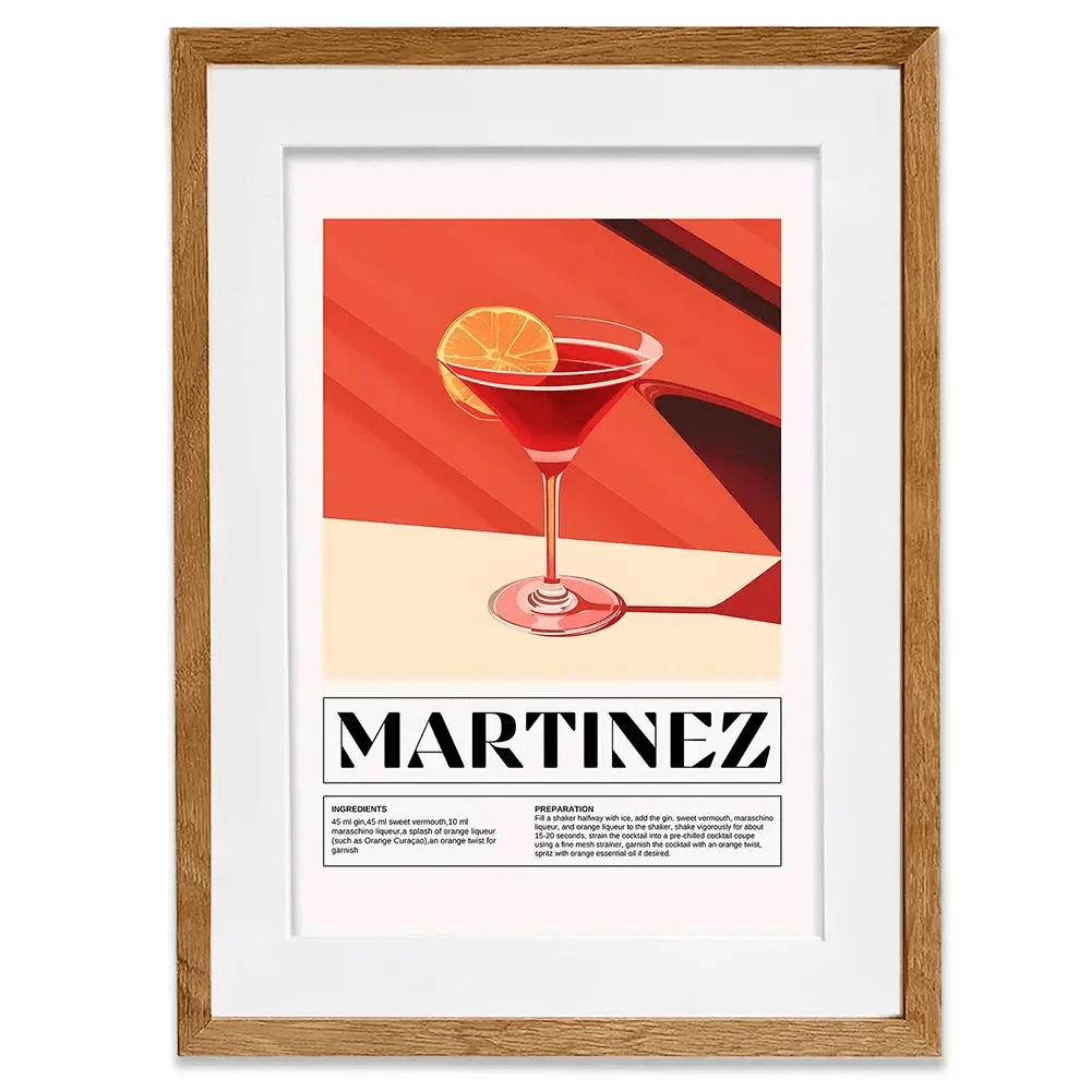 Martinez Recipe Framed Art Print Martinez Recipe Framed Art Print wall art product Art Print Shop