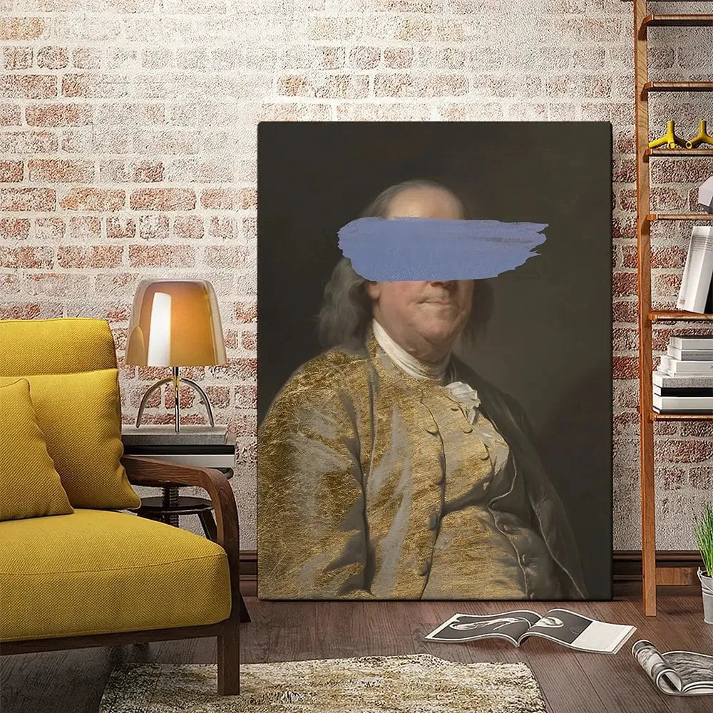 Masked Franklin Canvas Print Masked Franklin Canvas Print wall art product Jennifer Goldberger