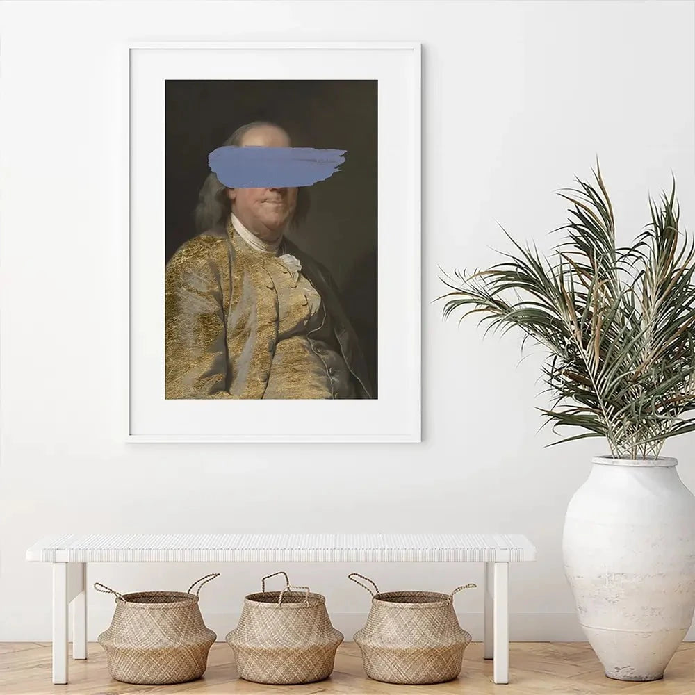Masked Franklin Framed Art Print Masked Franklin Framed Art Print wall art product Jennifer Goldberger