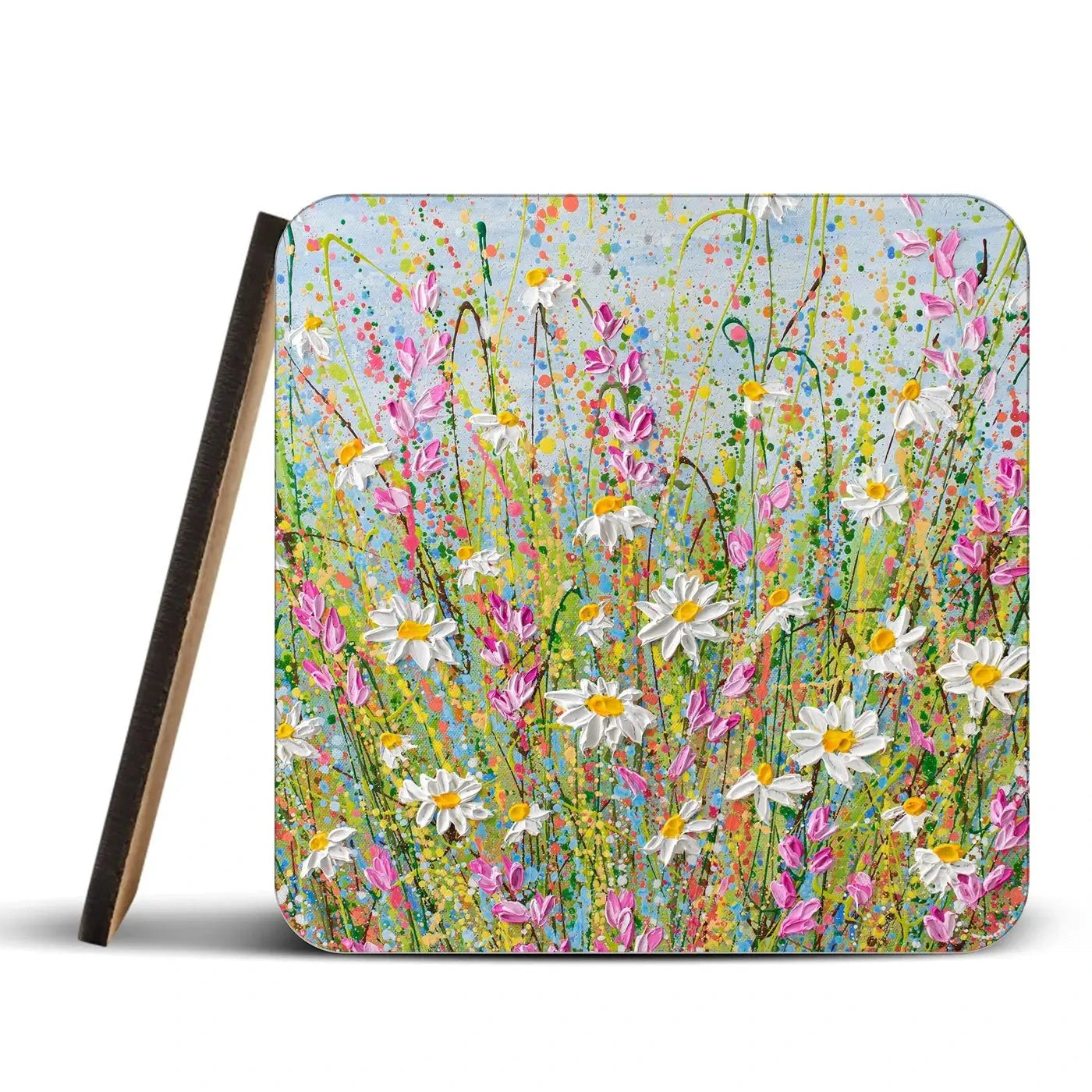 Meadow Of Daisies Coaster Set Rainbow Soul Tree Coaster Set | Rainbow Soul Tree Art Coasters wall art product Olga Tkachyk