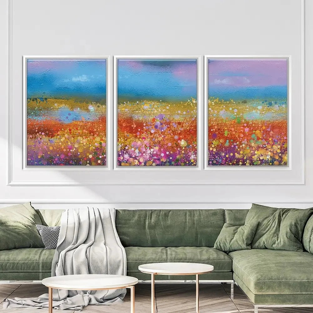 Meadow Of Flowers Trio Canvas Print Meadow Of Flowers Trio Canvas Print wall art product pluie_r / Shutterstock