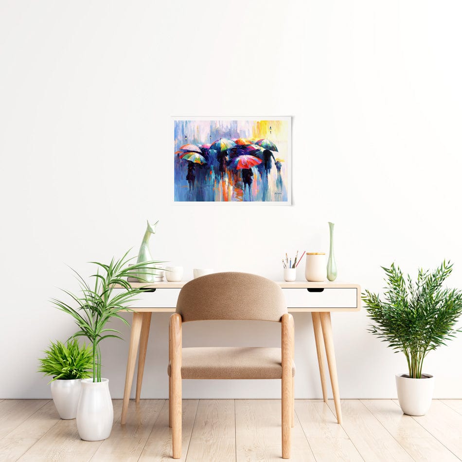 Memories Beneath The Rains Kiss Art Print wall art product Leon Devenice