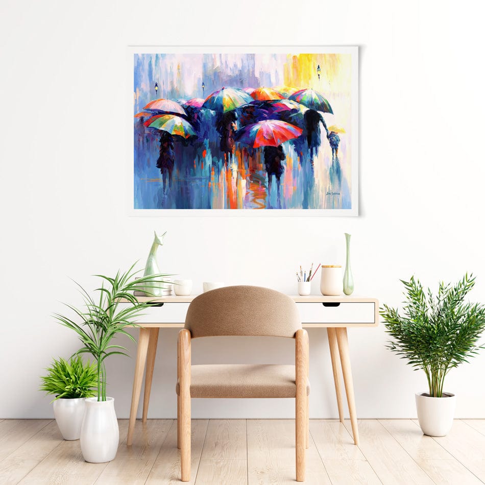 Memories Beneath The Rains Kiss Art Print wall art product Leon Devenice