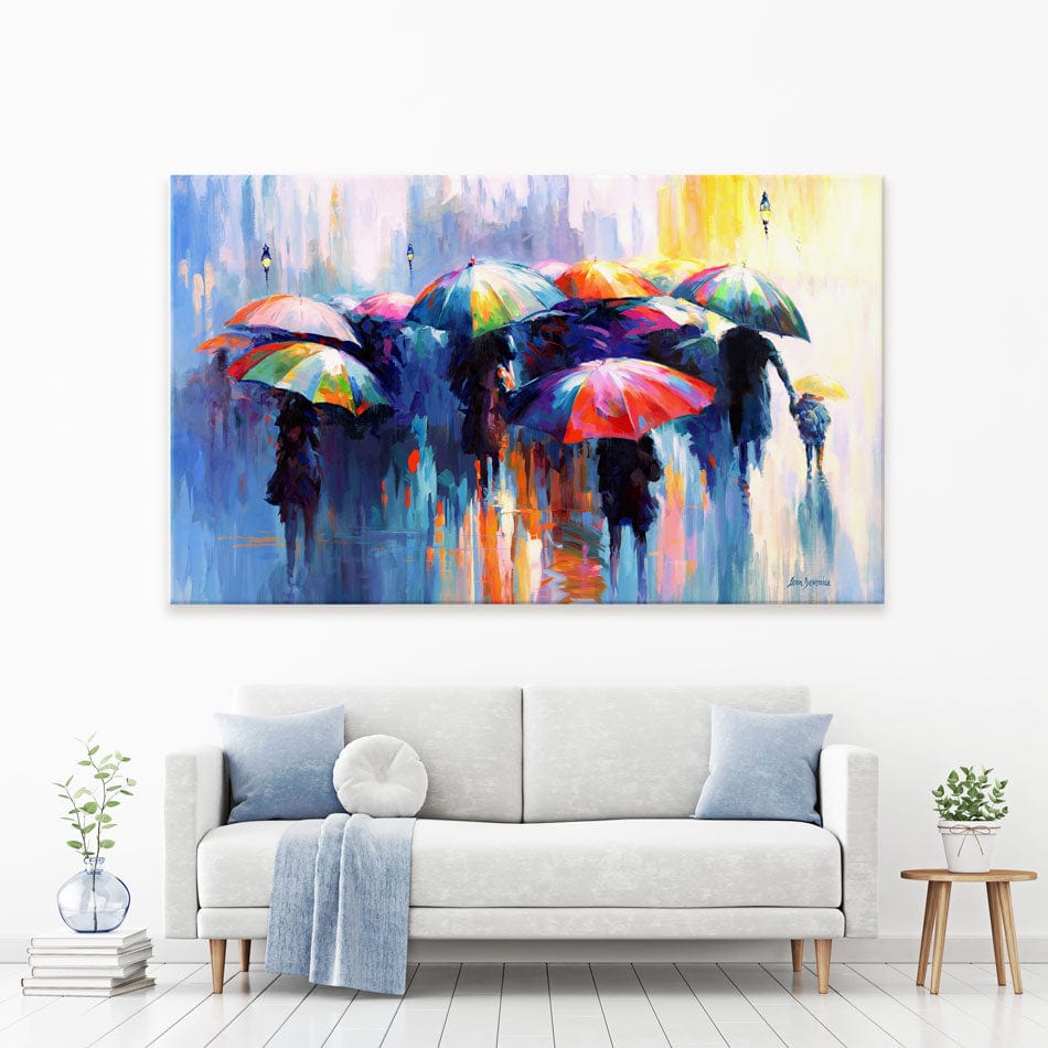 Memories Beneath The Rains Kiss Canvas Print wall art product Leon Devenice